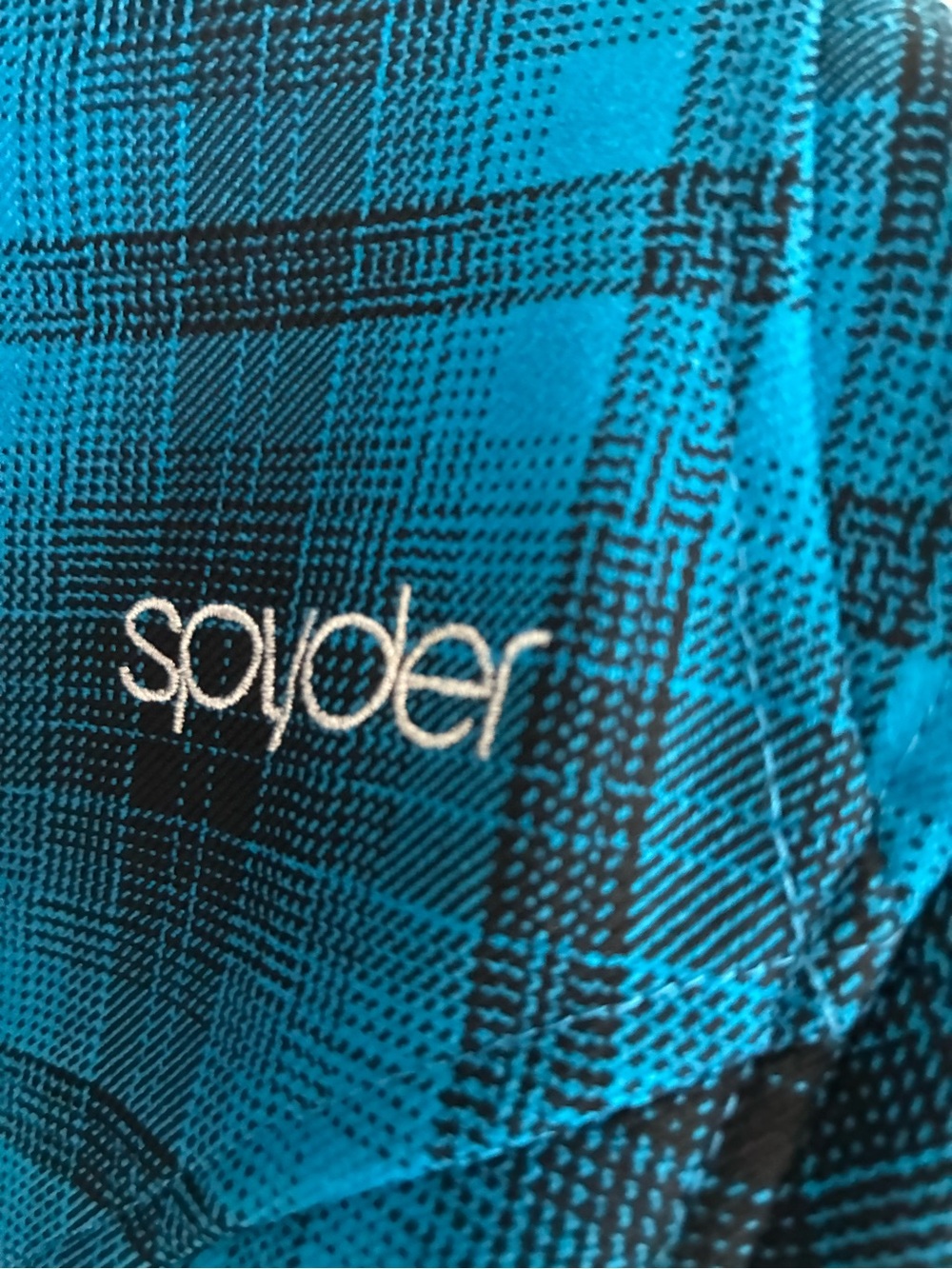 Spyder Blue Plaid Hooded snow Jacket - Picture 10 of 12